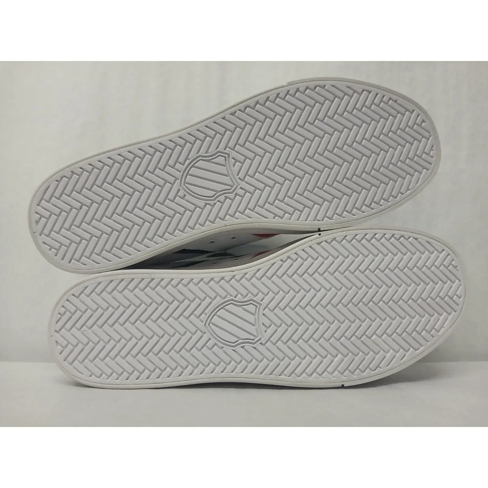 K-Swiss‎ Men's Court Lite Spellout Tennis Shoes 06147-113-M White Navy Red Sz 10